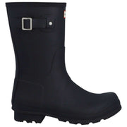 Hunter Original kurze Stiefel mit Tartan-Futter – Schwarz/Dunkeloliv