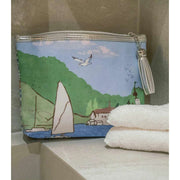 Jessica Russell Flint St Ives Make-up-Tasche – Blau/Grün/Weiß