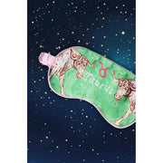 Jessica Russell Flint Taurus Seiden-Augenmaske – Grün/Beige