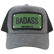 John Hatter Badass Trucker-Mütze aus Gummi – Grau/Schwarz/Grün
