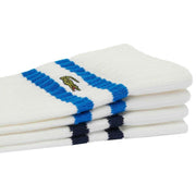 Lacoste Terry Ribbed 2 Pack Cotton Socks - Flour White/Blue