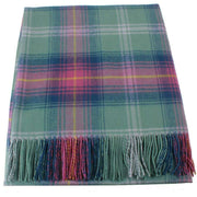 Locharron of Scotland Borders Hame Tartan Lambswool Blanket - Purple/Green