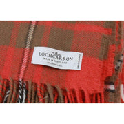 Locharron of Scotland Borders Macgregor Clan Decke aus verwitterter Lammwolle – Rot