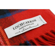 Locharron of Scotland Borders Royal Stewart Modern Tartan Lambswool Blanket - Red/Blue/Green