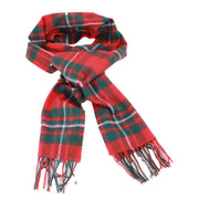 Locharron of Scotland Bowhill Macgregor Clan Modern Lambswool Tartan Scarf - Red/Green/White