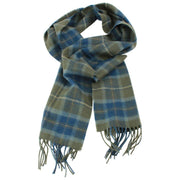 Locharron of Scotland Bowhill Scottish Borderland Lammwollschal – Olivgrün/Marineblau