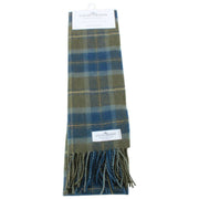 Locharron of Scotland Bowhill Scottish Borderland Lammwollschal – Olivgrün/Marineblau