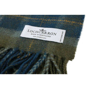 Locharron of Scotland Bowhill Scottish Borderland Lammwollschal – Olivgrün/Marineblau
