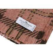 Locharron of Scotland Bracken Lochaber Decke aus britischer Wolle – Blush Pink/Braun
