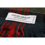 Locharron of Scotland Brock Logan Moderner Luxusschal – Marineblau/Olivgrün/Rot