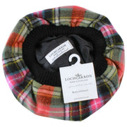 Locharron of Scotland Bruce of Kinnaird Ancient Lambswool Tam – Rosa/Orange/Grün
