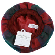 Locharron of Scotland Lindsay Modern Lambswool Tam – Dunkelgrün/Burgund