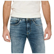 MAC Jeans Arne recycelte Denim-Jeans – Mittelblau, authentisch gebraucht