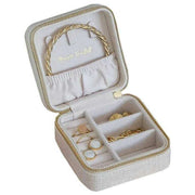 Maison Scarlett Corinne Linen Travel Jewellery Box - Beige