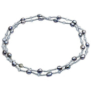 Pearls of the Orient Barocke Perlen- und Kristallhalskette – Schwarz