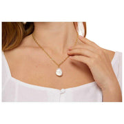 Pearls of the Orient Keishi Halskette mit großem Perlenanhänger – Gold/Weiß