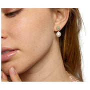 Pearls of the Orient Schneeflocken-Perlen-Tropfenohrringe – Gold/Weiß
