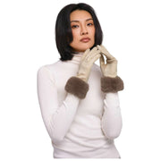 Powder Bettina Wildlederimitat-Handschuhe – Creme