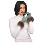 Powder Bettina Wildlederimitat-Handschuhe – Eisblau
