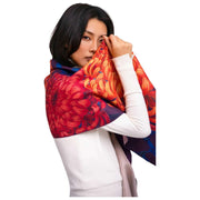 Powder Chrystanthemum Lux Print Schal – Orange