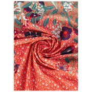 Schal aus Puderbaumwoll-Popeline mit Blumen-Hedgerow-Print – Mandarine