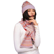 Kuscheliger Schal „Powder Fair Isle“ – Crememischung