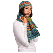 Puder-Fair-Isle-Stirnband – Blaugrün-Mix