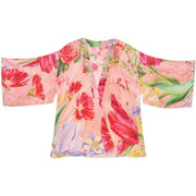 Powder Floral Study Kimono Jacket - Petal Pink