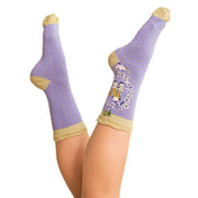 Powder Letter N Ankle Socks - Lilac