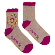 Powder Letter Q Ankle Socks - Pink