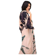 Langes Kimonokleid „Powder Midnight Orchid“ – Weiß
