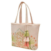 Powder Paradise Palms Jute Beach Tote - Cream