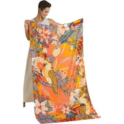 Powder Print Rainforest Feathered Friends Scarf - Petal Peach