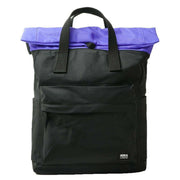 Roka Canfield B Medium Creative Waste Two Tone Recycled Nylon Backpack - Black/Simple Purple