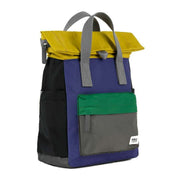 Roka Canfield B Small Creative Waste Colour Block Recycled Nylon Backpack - Purple/Yellow/Green