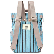 Roka Canfield B Kleiner Rucksack aus recyceltem Canvas – Blau gestreift