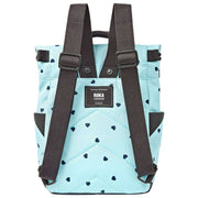 Roka Canfield B Kleiner Rucksack aus recyceltem Canvas – Blau/Blaue Herzen