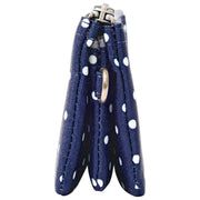 Roka Kleine Carnaby-Geldbörse aus recyceltem Canvas – Navy Polka Dot