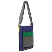 Roka Kennington B Medium Creative Waste Colour Block Recycled Nylon Crossbody Bag - Purple/Yellow/Green