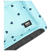 Roka Kennington B Mittelgroße Umhängetasche aus recyceltem Canvas – Blau/Blaue Herzen