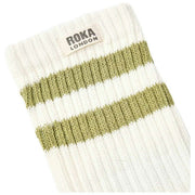 Roka Windsor Stripe Crew Socken – Avocadogrün