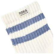 Roka Windsor Stripe Crew Socken – Küstenblau
