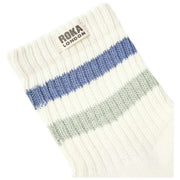 Roka Windsor Stripe Crew Socken – Küstenblau/Nebel