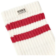 Roka Windsor Stripe Crew Socken – Cranberry-Rot
