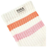 Roka Windsor Stripe Crew Socken – Mandarin/Pink