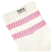 Roka Windsor Stripe Crew Socken – Pink Carnation