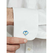 Simon Carter English Country Garden Pansy Cufflinks - Blue/Silver