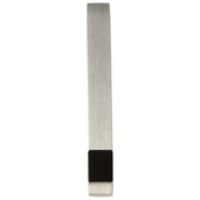 Simon Carter Onyx gebürstete Krawattenspange – Silber/Schwarz