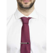 Simon Carter Onyx gebürstete Krawattenspange – Silber/Schwarz