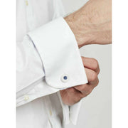 Simon Carter Petal Brushed Cufflinks - Silver/Navy